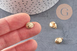 Pendentif coquillage doré 18K,coquillage doré,dorure 18k,coquillage or, 11.5mm x2 (G0160)
