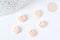 Pendentif coquillage nacre blanche naturelle 9,5-10mm , création bijou coquillage, x1 G7356