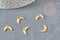 Pendentif croissant de lune acier 304 inoxydable doré 11mm,x10 (G6154)