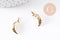 Pendentif croissant viennoiserie laiton doré 18k 19.9mm, x1 (G10219)