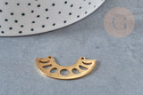 Pendentif demi-cercle géométrique acier 201 inoxydable dore 32mm ,breloque acier inoxydable doré pour création bijoux, x1 G5731