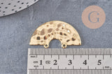 Pendentif demi-cercle texturé laiton doré 18K 20mm, un pendentif doré pour création bijoux, x1 (G6261)