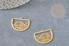 Pendentif demi-cercle vagues acier 201 inoxydable doré 24mm, création bijoux japon, x1 G6121