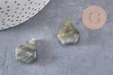 Pendentif diamant labradorite 21mm,Pendentif pour bijoux, pendentif pierre, pierre naturelle, pendentif rose,labradorite naturel, G3943