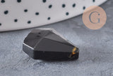 Pendentif diamant obsidienne, fournitures créatives, pendentif pierre, obsidienne naturelle,création bijoux, pierre naturelle, 29mm, x1, G3546