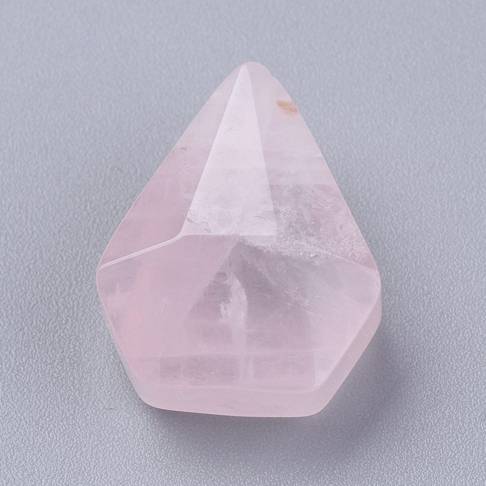 Pendentif diamant quartz rose naturel 21mm, x1 (G6277)