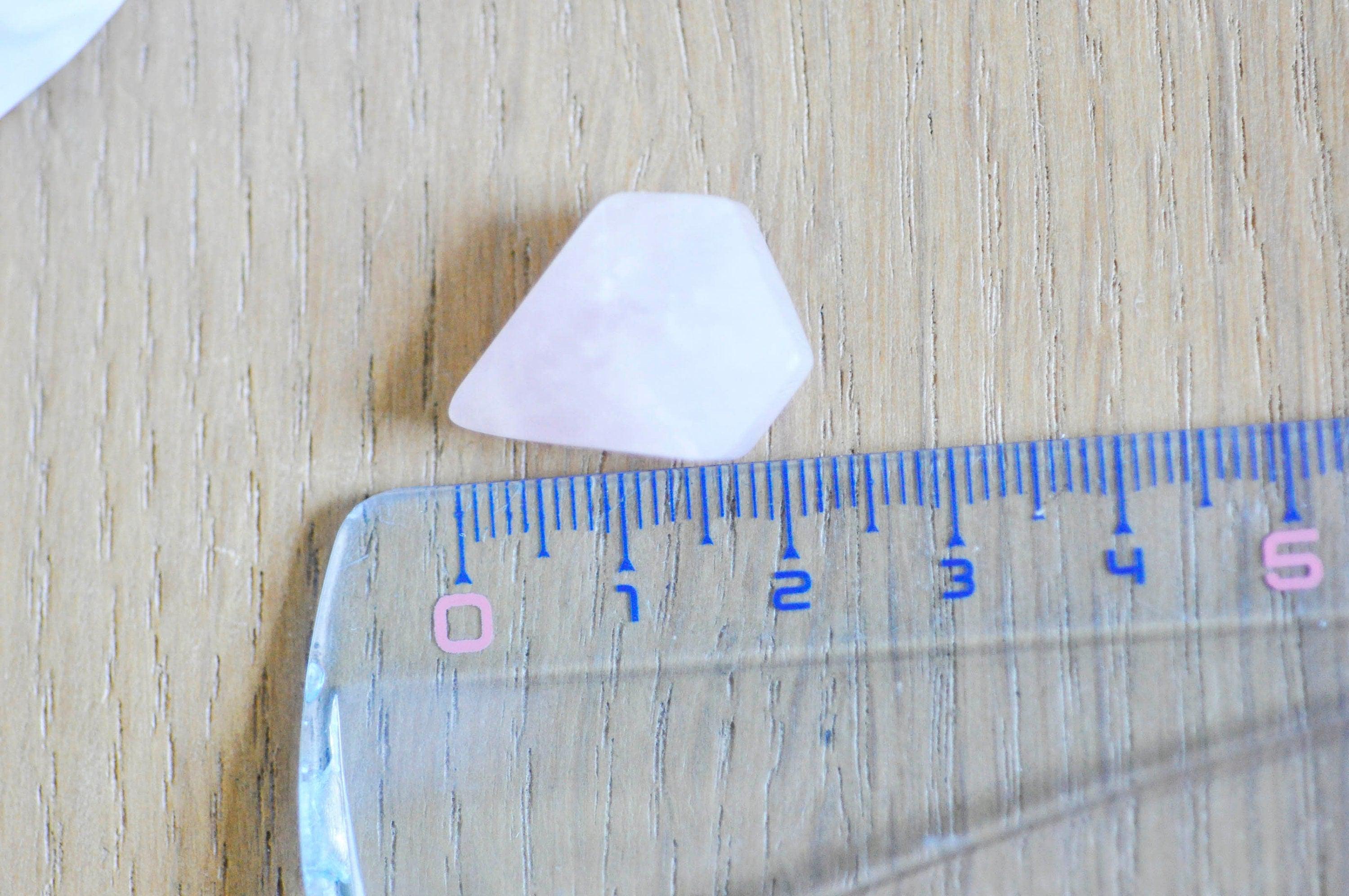 Pendentif diamant quartz rose naturel 21mm, x1 (G6277)