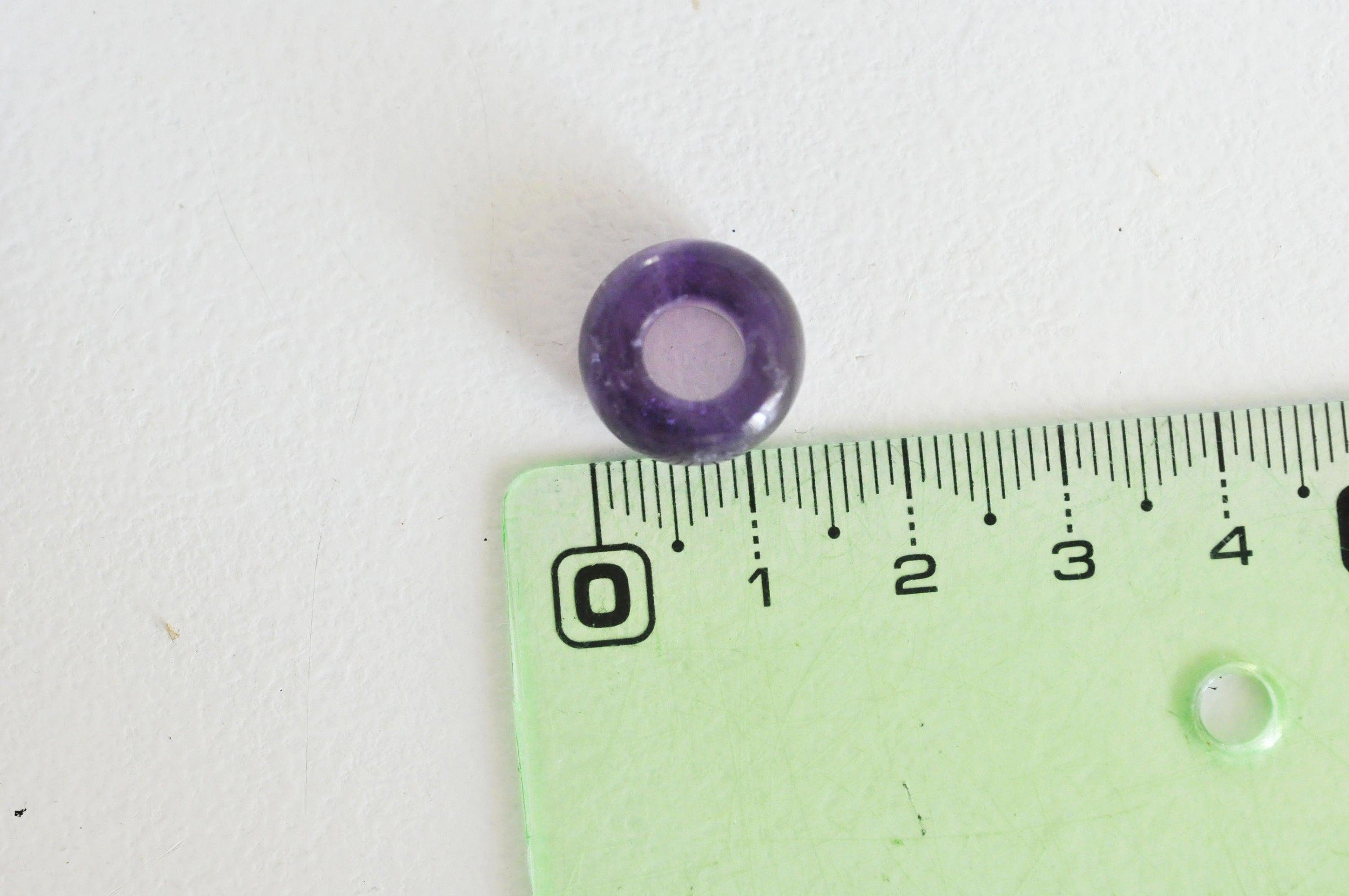 Pendentif donut améthyste naturelle 14mm, x2 (G3143)