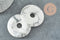Pendentif donut howlite blanche marbrée,pendentif bijoux pierre, howlite naturelle,39-40mm, x1 (G4367)