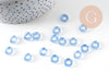 Pendentif donut verre bleu 10x3mm, x 10 (3.3g) (G3668)