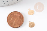 Pendentif estampe filigrane feuille dentelle laiton doré 9mm, Pendentif très fin et léger pour création de bijoux DIY x2 G9200