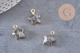 Pendentif étoile labradorite naturelle facettes 17mm, x1 (G3944)