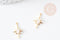 Pendentif étoile laiton doré 18K zircon, pendentif doré,porte-bonheur,bijou constellation,création bijoux,21.5mm, x1 G5246