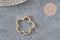 Pendentif fleur doré en acier inoxydable 304, ajouré pour résine UV, 22.5mm.