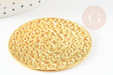 Pendentif fleur filigrane fleur zamac doré52.5mm, pendentif or dentelle x1 G4094