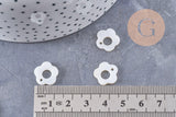 Pendentif fleur nacre blanche naturelle 13.5mm, x2 (G10087)