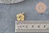 Pendentif fleur tropicale acier 201 inoxydable platine 15mm x1 VALIDE-Breloques et pendentifs-Gingerlily Perles