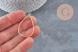 Pendentif goutte ajouré en acier inoxydable 304 doré 18K, sans fond, pour résine UV.
