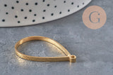 Pendentif goutte ajouré en acier inoxydable 304 doré 18K, sans fond, pour résine UV/époxy.