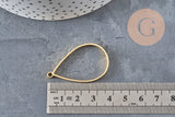 Pendentif goutte ajouré en acier inoxydable 304 doré 18K, 32x20mm, pour résine UV.