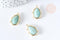 Pendentif goutte amazonite naturelle laiton doré 22.5mm,pendentif bijou pierre naturelle, x1, G8364
