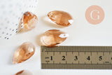 Pendentif goutte cristal facetté orange clair 22mm,pendentif cristal, x1 (G6363)