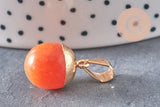 Pendentif goutte jade orange doré, fournitures créatives, pendentif pierre,jade naturel, jade jaune teinté,17-19mm, x1 G3367