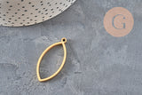 Colgante gota oblonga acero inoxidable 304 dorado IP sin fondo 38mm, x1 (G11252)