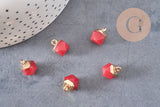 Pendentif hexagone jade naturel rouge 11mm,pendentif pierre,jade naturel,pendentif jade géométrique, x1-G0553