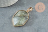 Pendentif hexagone labradorite naturelle 30mm, x1 (G1473)