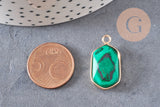Pendentif hexagone malachite, pendentif bijoux,pendentif pierre,bijou pierre, malachite de synthèse,pendentif hexagone,24mm G5201