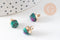 Pendentif hexagone rubis sur Zoisite naturelle fer doré 11mm, x1 (G6859)