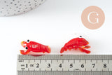 Pendentif homard rouge verre soufflé 34mm, x1 (G10051)