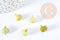 Pendentif jade olive naturel laiton doré 13-14mm, x1 (G8643)