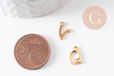 Pendentif lettre initiale acier doré inoxydable 10-12mm, x1 (G6840)