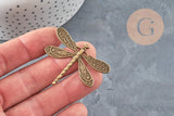 Colgante libélula zamac bronce 38mm, x2 (G11245)