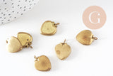 Pendentif locket cœur medaillon laiton brut, médaillon Vintage, création collier, 15mm, x5 (G4901)
