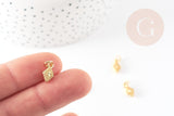Pendentif losange zamac doré,fournitures créatives, sans nickel,creation bijoux,perle géométrique,9.5mm, x5 G5457