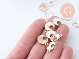 Pendentif lune zamac doré émail blanc 16mm, x5 (G6092)