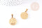 Pendentif médaille ange acier 304 inoxydable doré 20.5mm, pendentif doré sans nickel, x1 - (G2664)