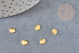 Pendentif médaille coeur acier doré, pendentif doré,sans nickel,acier doré,médaille or,6mm, x20 G0344