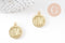 Pendentif médaille rond LOVE laiton doré 20.5mm, x1 (G10814)