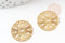 Pendentif médaille ronde dentelle acier doré, pendentif doré,sans nickel,acier doré,médaille or,17.5mm, x2 G4913