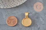 Pendentif médaille triskel acier 304 inoxydable doré IP 22.5mm, x1 (G11359)-Breloques et pendentifs-Gingerlily Perles