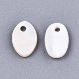 Pendentif ovale nacre blanche naturelle,perle ovale, coquillage blanc,8mm,x20 (G4152)