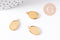 Pendentif ovale support cabochon 14x10mm acier 304 inoxydable doré IP, x2 (G10293)
