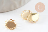 Pendentif ovale support cabochon acier 304 inoxydable doré 10x8mm, x1 (G4671)