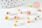 Pendentif perle fleur cristal pastel laiton doré 12mm, pendentif doré cristal, X10 (G6282)