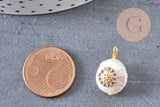 Pendentif perle naturelle Keshi zircons,porte bonheur,perle eau douce,création bijou,perle naturelle blanche,17-27mm, x1 (G3248)
