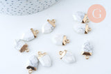 Pendentif pointe howlite naturelle 19mm, pendentif, bijou pierre,pendentif pierre marbrée howlite naturelle, x1 G6041